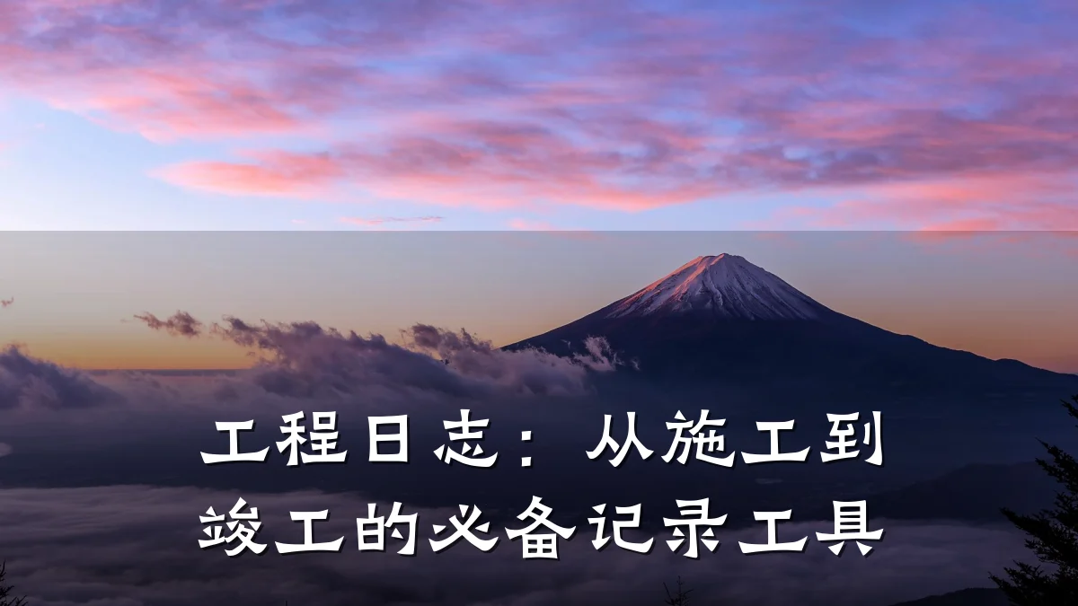工程日志：从施工到竣工的必备记录工具
