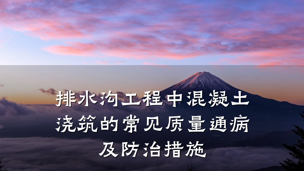 排水沟工程中混凝土浇筑的常见质量通病及防治措施