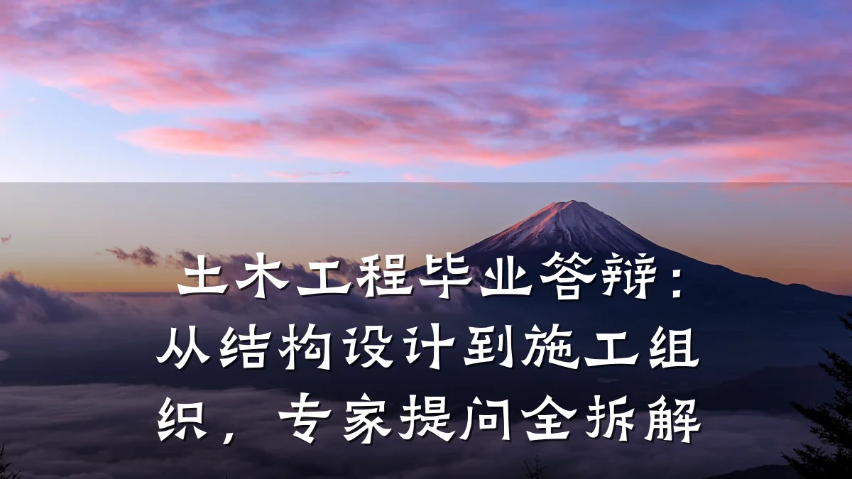 土木工程毕业答辩:从结构设计到施工组织,专家提问全拆解